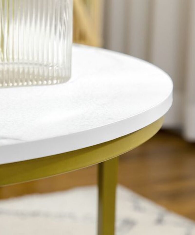 Nesting Coffee Table Set In White & Gold - Image 3