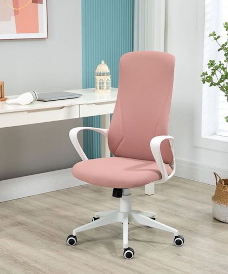 High Backed Adjustable Office Chair In Pink