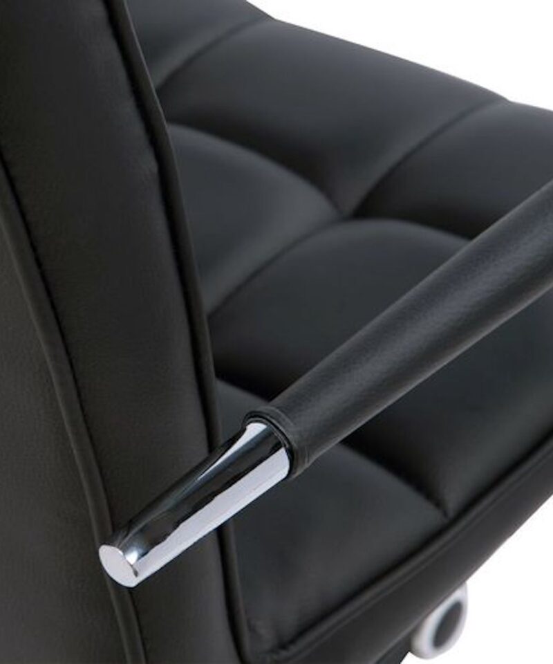 Black Swivel Office Chair - PU Leather - Image 4