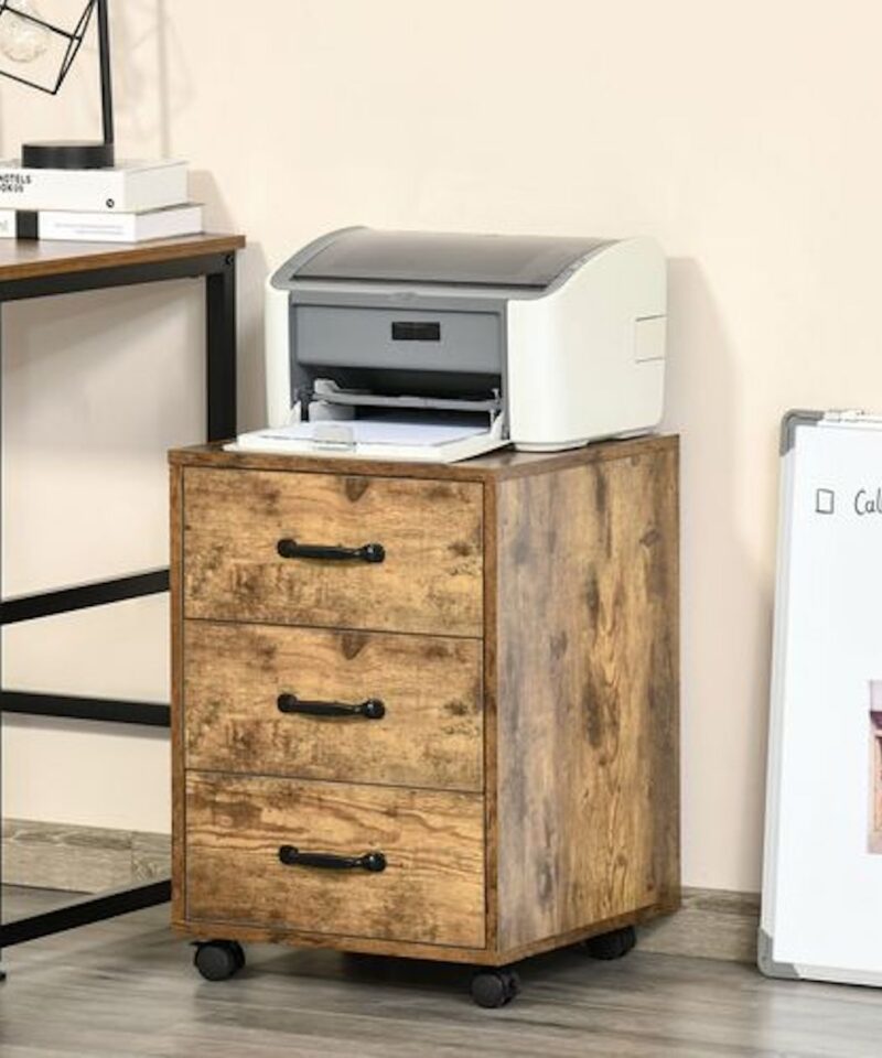 Rustic Home Office Drawers With Wheels