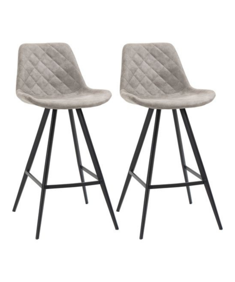 Vintage Style Bucket Bar Stools In Steel Grey - Image 2
