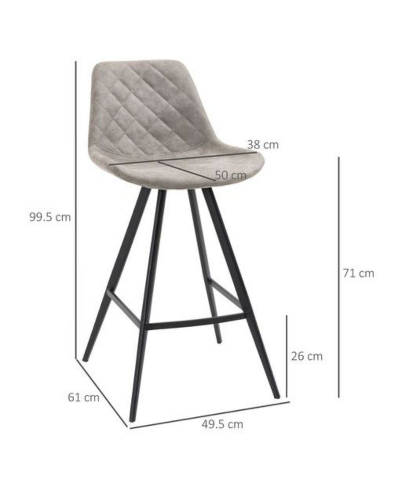 Vintage Style Bucket Bar Stools In Steel Grey - Image 4