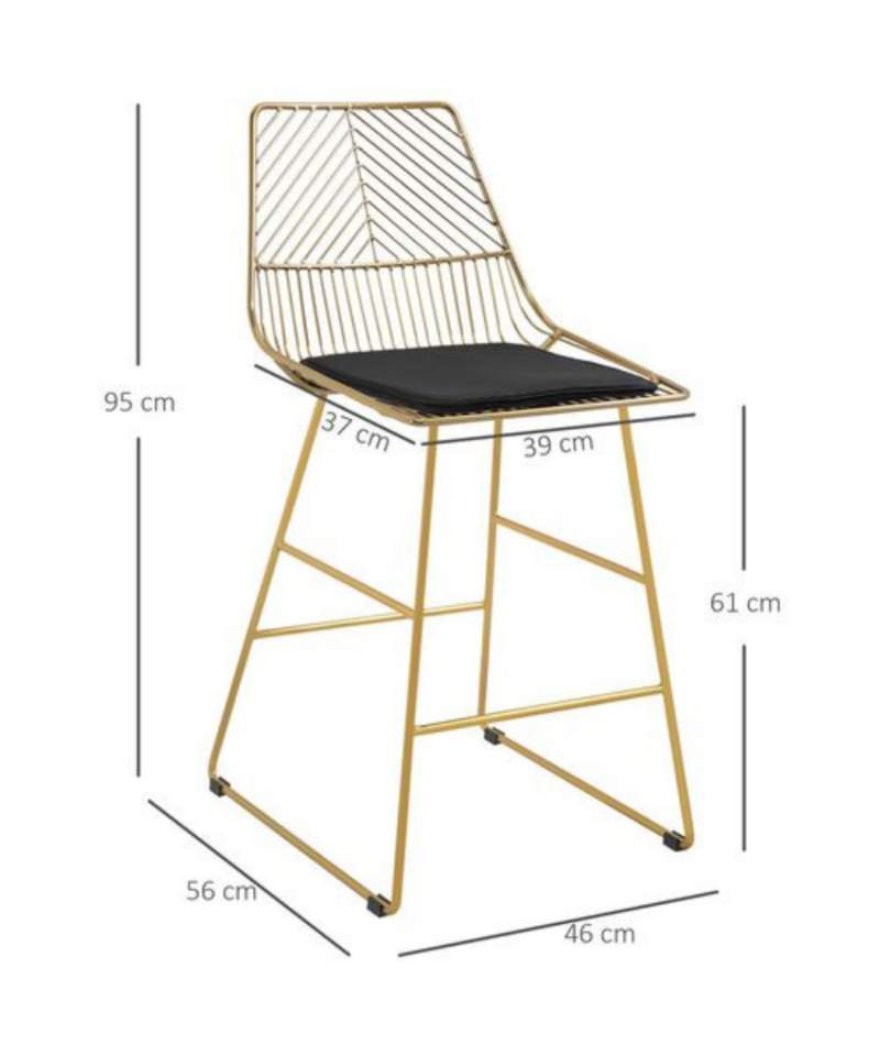 Modern Geometric Bar Stools In Gold - Image 4