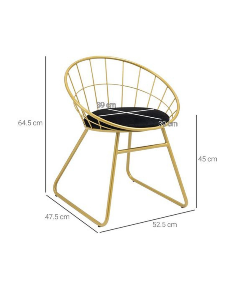 Steel Round Dining & Lounge Chairs In Gold - Image 4