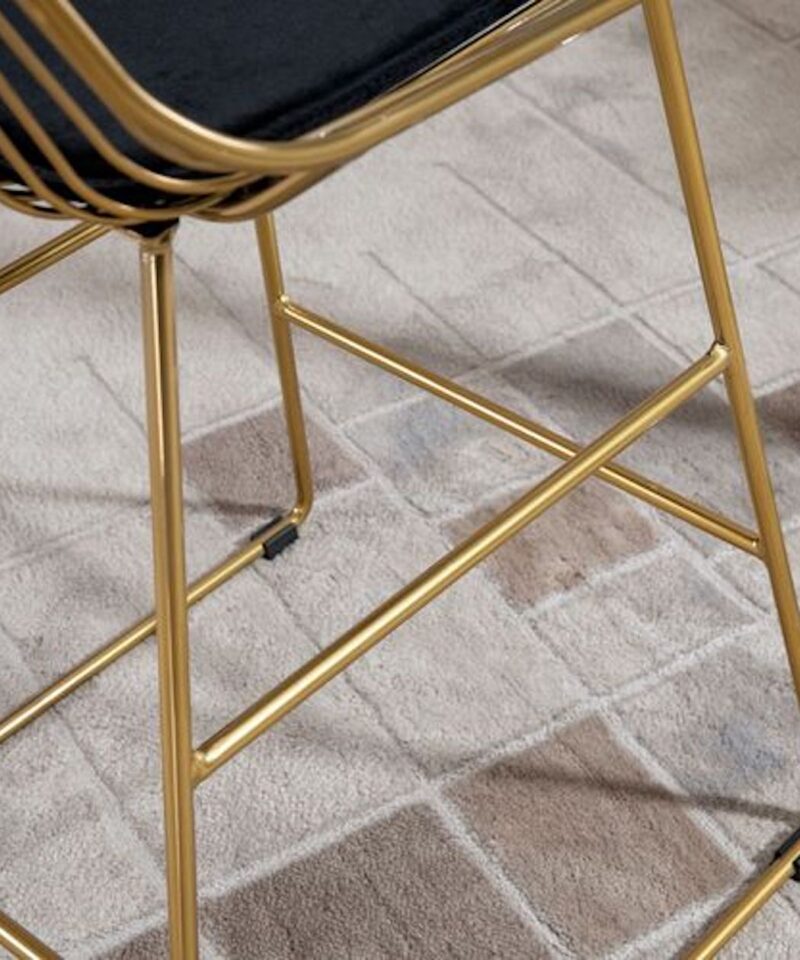 Modern Geometric Bar Stools In Gold - Image 3