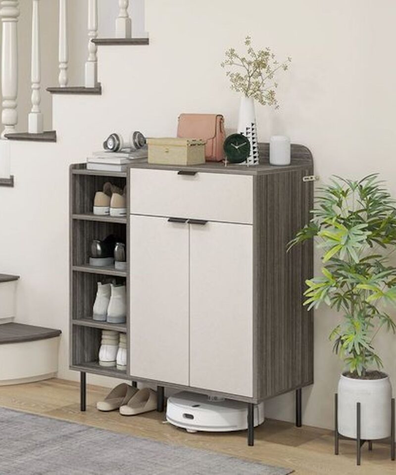 Hallway Storage Unit In White & Graphite