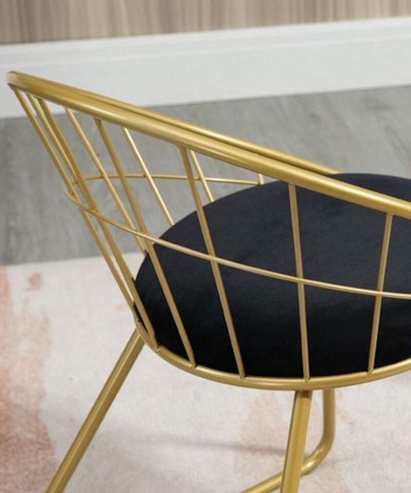Steel Round Dining & Lounge Chairs In Gold - Image 3